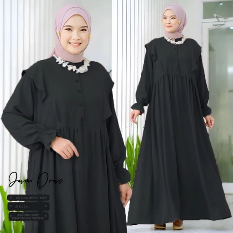 MEQA DAILY - Gamis Jasmi Airflow Crinkle Wanita