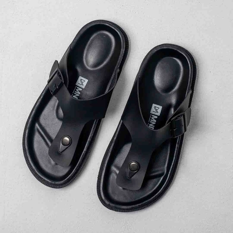 MNDY Footwear - Asta Neo Full Black - Sandal Flip-flops Kulit Casual Hitam Unisex