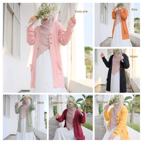qaydstoreid - BELI 2 gratis 1 Cardigan Wanita Rajut Halus Long Cardigan