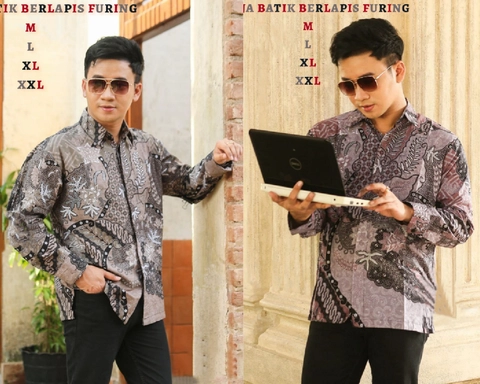 Ks muslim fashion - Kemeja Batik Pria Dewasa Berlapis Furing Nyaman dipakai Motif albar