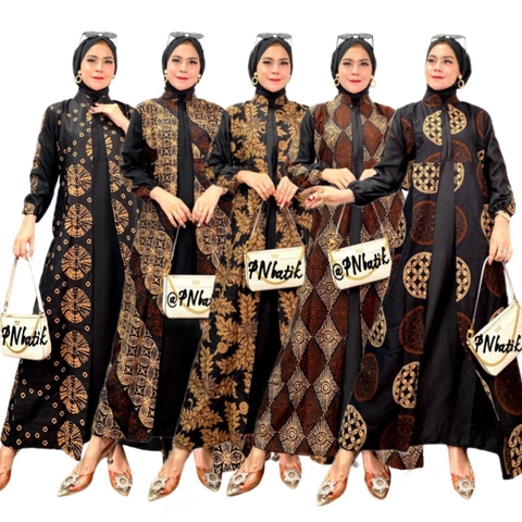 Batik Alfin - Gamis batik muslim gamis wanita cantik model terbaru ada 4 motif pilihan