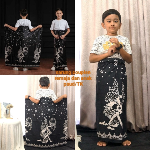 Kois Batik - Sarung couplen usia remaja dan anak paud/TK motif bulan bintang