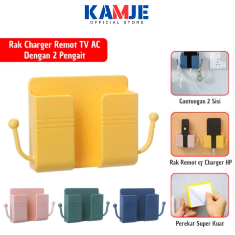 KAMJE Rak Holder Hp Dinding Tempat Penyimpanan Dudukan Charger Hp Remote TV AC Multifungsi KMJ149