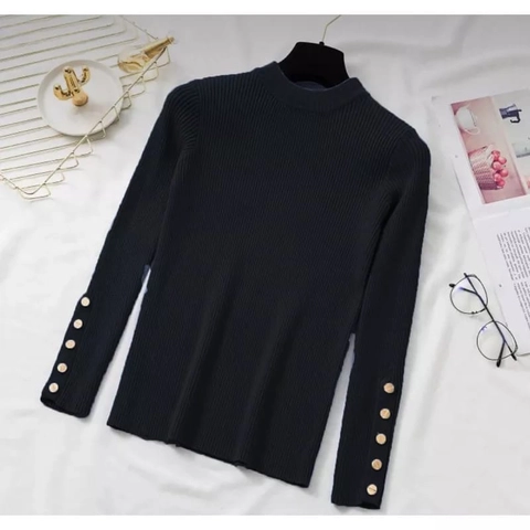 HZ Kreasi - Manset Blouse Korea Hitam 24 pcs all size