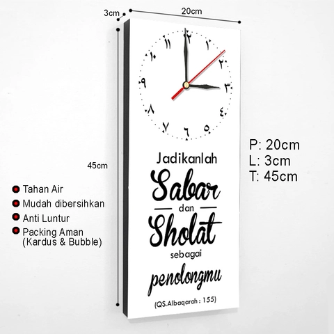 Ugiarts - Jam Dinding Quotes Islami Jadikanlah Sabar sebagai Penolong - JAM-82