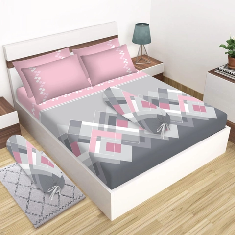 Rosanna - Akiko - Sprei set Motif Minimalis Aesthetic King 180x200 Queen 160x200 Single 120x200 IV