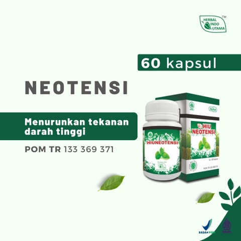 Herbal Indo Utama - HIUNEOTENSI Obat Herbal Hipertensi Turunkan Tekanan Darah Tinggi 60 Kapsul