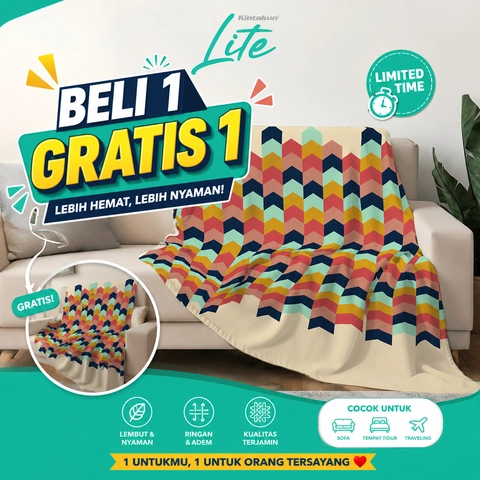 Kintakun - [BUY 1 GET 1] - Kintakun Lite Selimut Fleece Bulu Halus Ringan Motif Cantik 120 x 150