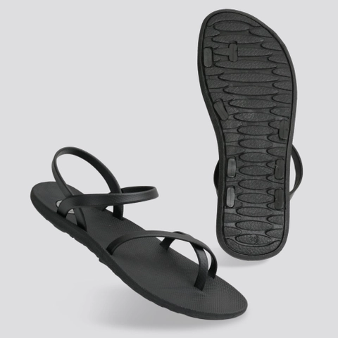 Camou Gofort Sandal Gunung Jepit Wanita Tali Belakang Polos Casual Anti Slip Air Camau Lela Black