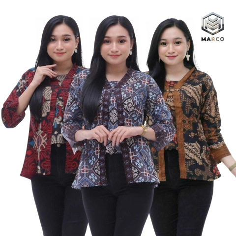 MARCO - Baju Batik Wanita Modern Kantoran Monalisa Genes Asli Pekalongan