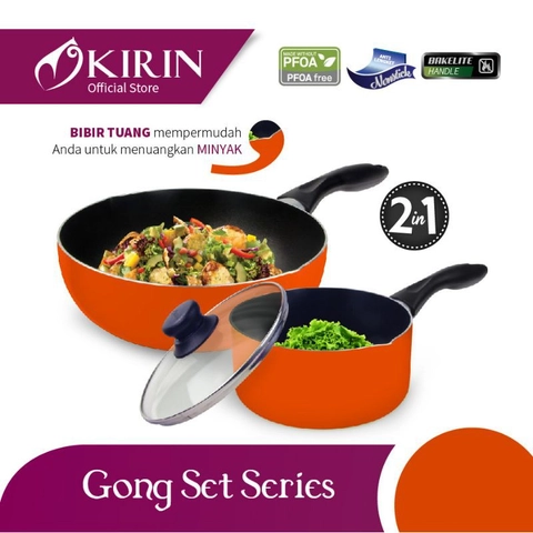 UTAMAMEGA - Cookware Set Kirin Panci + Deep Frypan Gong 2 In 1 Series