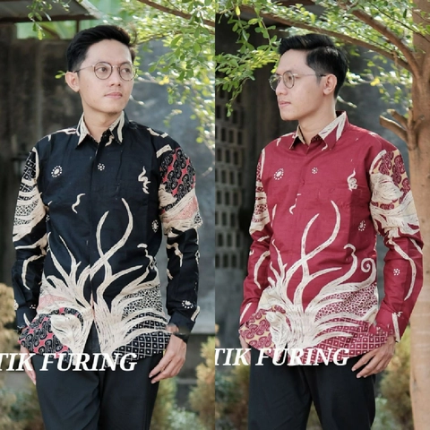 Ks muslim fashion - Kemeja Batik Pria Dewasa Berlapis Furing Nyaman Dipakai Menyerap Keringat Motif semangka