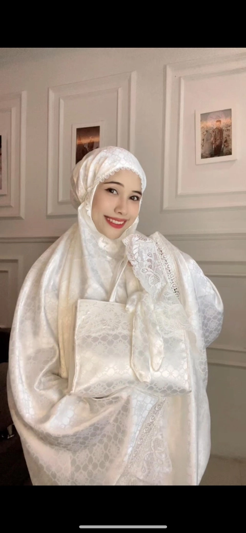 qaydstoreid - Mukena Citra Sillk Jacquard Premium Model Tanpa Lengan