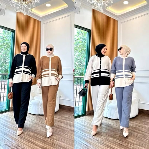 Muslim Clothing - Muslim Clothing-DELIA KANCING ONE SET CRINGKEL AIRFLOW