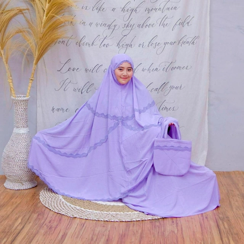 Khisna collection - New mukena dewasa renda malebi bahan melmel dan tidak panas