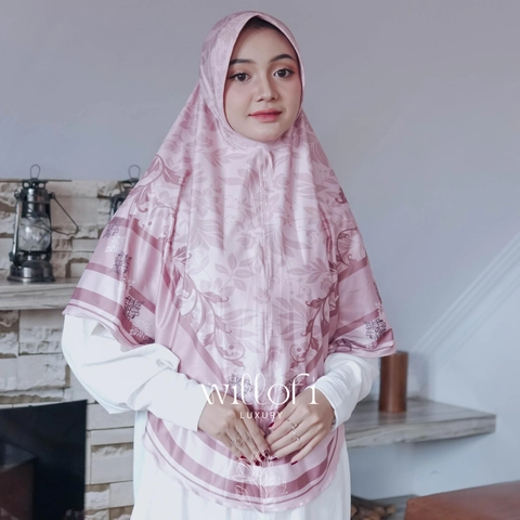 Sakura Baru -X Willofi - Hijab Bergo Instan Daily Motif Jasmine Pad Jumbo Syari Mimoza Subl