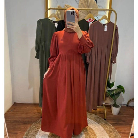 Jembar - Safa Dress Crinkle Airflow Gamis Formal Muslim Flowy Balon Nyaman