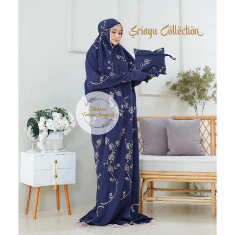 SRIAYU COLLECTION - MUKENA TERUSAN BORDIR BUNGA MOTIF ANGGREK
