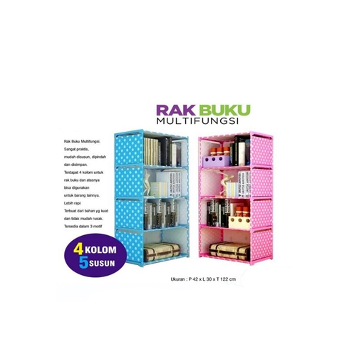 UTAMAMEGA - Rak Buku 4 Susun Minimalis Multifungsi