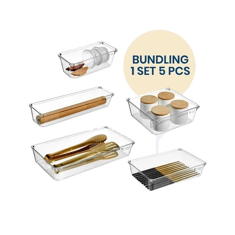 Kanso Living - Kanso Living Bundling 5 in 1 Drawer Organizer Kotak Penyimpanan Sekat