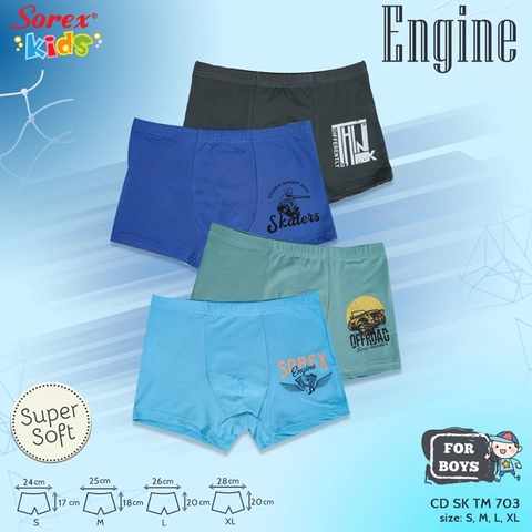 Kusumawardani - Sorex Kids TM 703 CD Boxer Celana Dalam Segiempat Anak Cowok Bahan Super Soft Kusuma