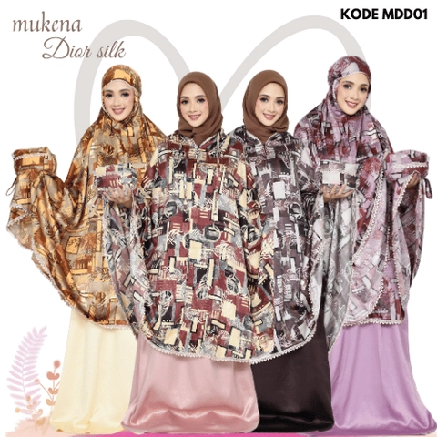 Al Kahf - Mukena Travelin Armani Silk Premium Model 2in1 Kode MDD01