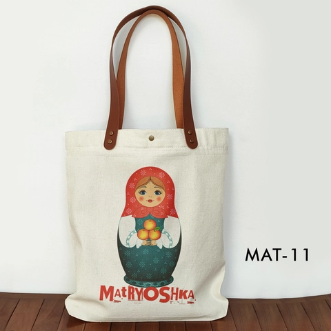 Totebag Canvas Souvenir Rusia Tas Oleh oleh Matryoshka MAT-11