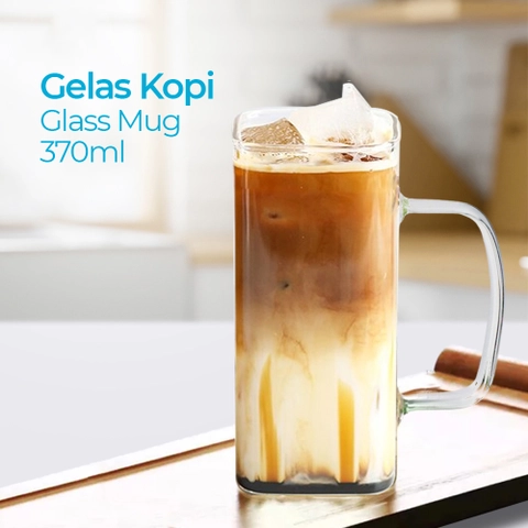 RUMAH RAYA - (PO) Gelas Cangkir Kopi Glass Coffee Mug 370 ml - CL001