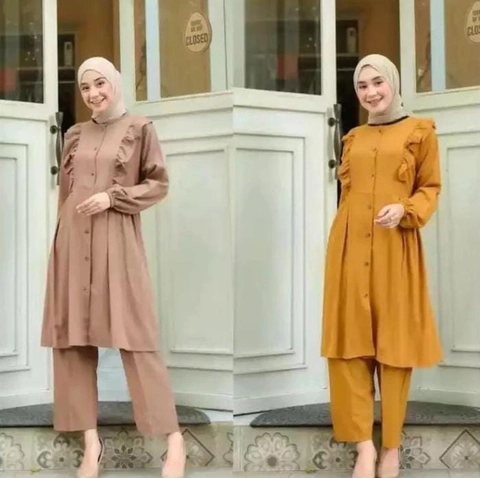 Bursanekashop - MAURAA SET WANITA TERBARU (BAJU TUNIK + CELANA )