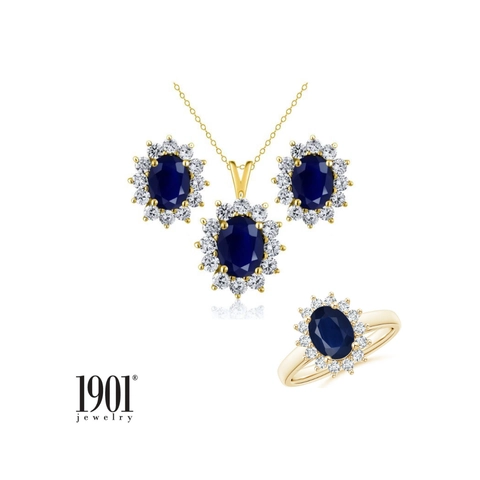 1901 Jewelry - 1901 Jewelry Kalung Set Berlian Safir Laboratorium
