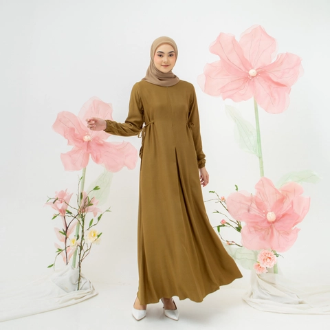 Lusianasae - Lusianasae - Edelweiss dress warna Olive bahan Rayon twill premium