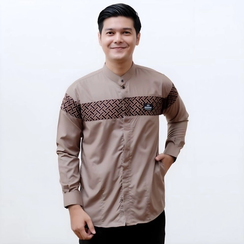 Kois Batik - Baju koko kombinasi batik dewasa lengan panjang terbaru coksu