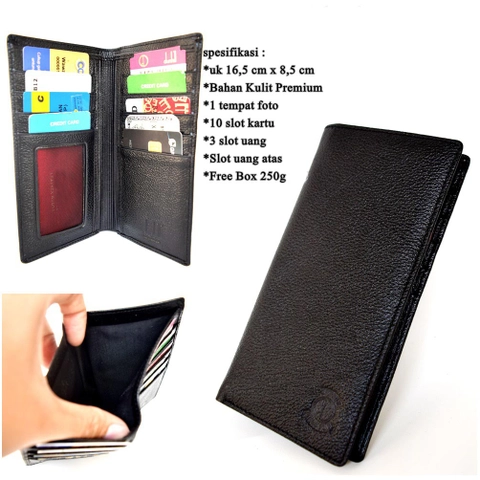 Lanc Fashion - Dompet Pria Kulit premium Black Long