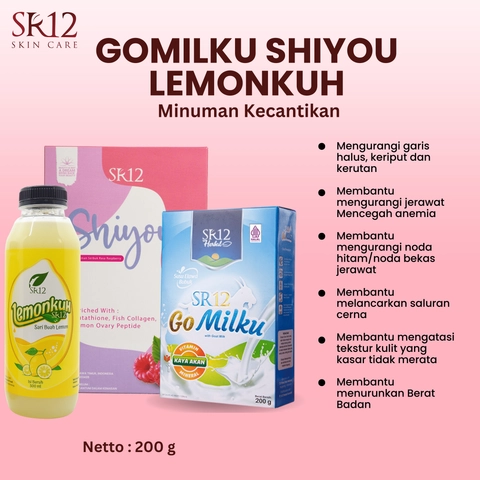 SR12 Bundling Gomilku Shiyou Collagen Drink Dan Lemonkuh Sari Buah Lemon