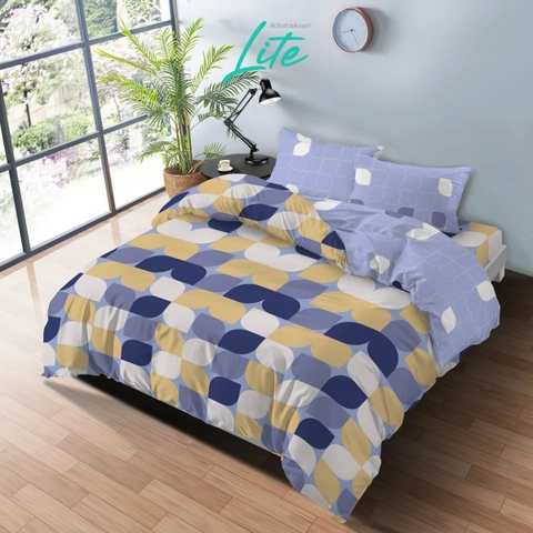 Kintakun - Kintakun LITE Bed Cover Set Fitted Aliya 160/180 Minimalis Aesthetic Microfiber 20 cm