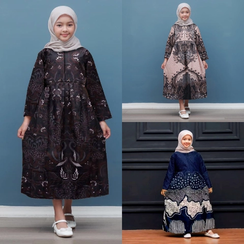 Kois Batik - Gamis batik anak perempuan modern terbaru banyak pilihan warna