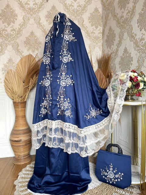 SRIAYU COLLECTION - mukena Bordir bunga mahkota terbaru