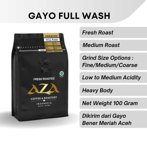 Aza Coffee - Kopi Arabika Aceh Gayo Full Wash Process 100 gr