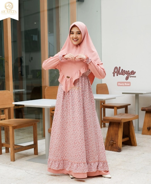 Arrikza - Alisya Dress Gamis Mom Dress Only Dusty Rose