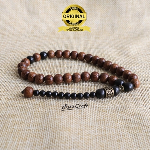 Riza Craft - Tasbih 33 Butir Kayu Galih Kelor Coklat ASLI Kalimantan