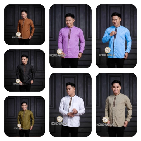 Khisna collection - Baju Koko Dewasa Lengan Panjang Motif Afala Bagus Banget