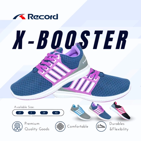 Record - RECORD X-BOOSTER I Sepatu Sneaker I Sepatu Sport I Sepatu Sekolah Wanita - Size L (37-40)