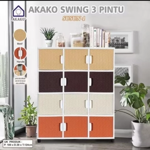 Rizki Electronics - LEMARI AKAKO SWING 3 PINTU PLASTIK