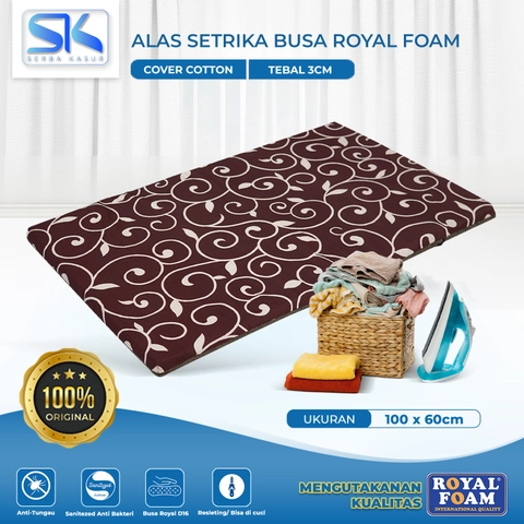SERBA KASUR - Alas Setrika Busa Royal Foam Tebal 3cm 100x60cm Strika Gosok Premium Anti Slip1