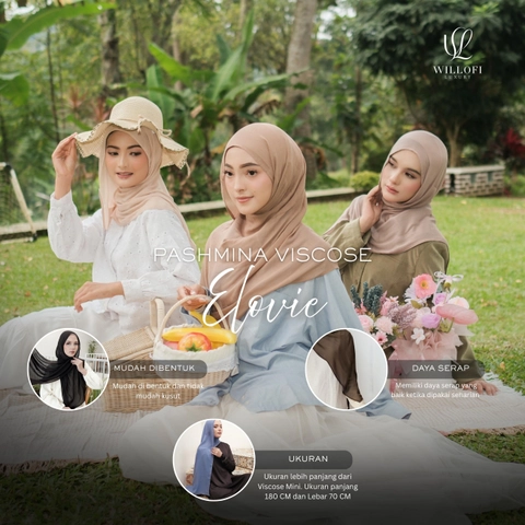 Sakura Baru - Sakura Baru X Willofi - Pashmina Viscose Syari Elovie Viscose Modal Shawl Wanita