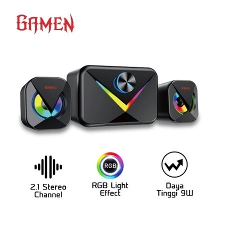 UTAMAMEGA - Speaker Gamen Multimedia Gaming GS10 Subwoofer with RGB Lights