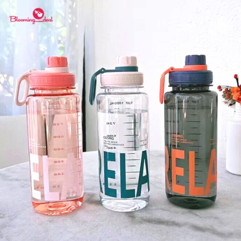 Blooming_Deal - Botol Minum Sport 1 Liter / Botol Minum Plastik Relax 1000 ml