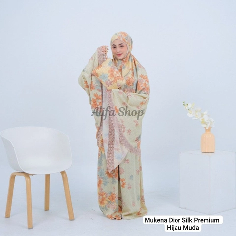 Alifa Shop - Mukena Dior Silk/Mukena Jumbo/ Premium/Mukena Motif/Mukena Renda/Mukena Dewasa/Mukena
