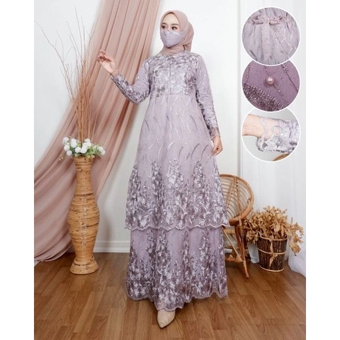 Gamis Davira Gamis Susun Full Brukat Gamis Busui FC