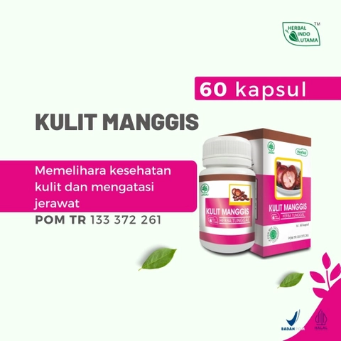 Herbal Indo Utama - Kapsul Kulit Manggis Rahasia Kulit Cantik Sehat Mengatasi Jerawat Dari Dalam